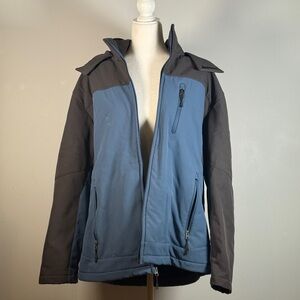 NordicTrack Mens Size XL Winter Jacket Fleece Lined Hooded Two Tone Zip Up